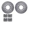 7502-63011 Drilled/Slotted Brake Rotors w/5000 Advanced Brake Pads Kit [Silver], 1972-1979 Mercedes-Benz, Position: Front - image 1