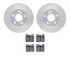 7502-63027 Drilled/Slotted Brake Rotors w/5000 Advanced Brake Pads Kit [Silver], 1992-1995 Mercedes-Benz, Position: Rear - image 1