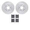 7502-63032 Drilled/Slotted Brake Rotors w/5000 Advanced Brake Pads Kit [Silver], 1993-2002 Mercedes-Benz, Position: Rear - image 1
