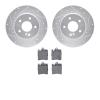 7502-63034 Drilled/Slotted Brake Rotors w/5000 Advanced Brake Pads Kit [Silver], 1996-2011 Mercedes-Benz, Position: Rear - image 1