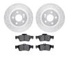 7502-63044 Drilled/Slotted Brake Rotors w/5000 Advanced Brake Pads Kit [Silver], 2003-2006 Mercedes-Benz, Position: Rear - image 1