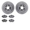 7502-63056 Drilled/Slotted Brake Rotors w/5000 Advanced Brake Pads Kit [Silver], 2017-2020 Mercedes-Benz, Position: Rear - image 1