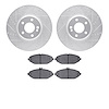7502-63061 Drilled/Slotted Brake Rotors w/5000 Advanced Brake Pads Kit [Silver], Fits Select Mercedes-Benz, Position: Front - image 1