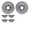7502-63062 Drilled/Slotted Brake Rotors w/5000 Advanced Brake Pads Kit [Silver], Fits Select Mercedes-Benz, Position: Rear - image 1