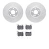 7502-63066 Drilled/Slotted Brake Rotors w/5000 Advanced Brake Pads Kit [Silver], Fits Select Mercedes-Benz, Position: Front - image 1