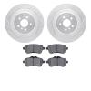 7502-63074 Drilled/Slotted Brake Rotors w/5000 Advanced Brake Pads Kit [Silver], 2013-2019 Mercedes-Benz, Position: Rear - image 1