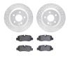 7502-63076 Drilled/Slotted Brake Rotors w/5000 Advanced Brake Pads Kit [Silver], Fits Select Mercedes-Benz, Position: Rear - image 1