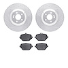 7502-63081 Drilled/Slotted Brake Rotors w/5000 Advanced Brake Pads Kit [Silver], Fits Select Mercedes-Benz, Position: Rear - image 1