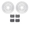 7502-63083 Drilled/Slotted Brake Rotors w/5000 Advanced Brake Pads Kit [Silver], 2000-2005 Mercedes-Benz, Position: Rear - image 1