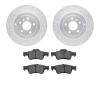 7502-63106 Drilled/Slotted Brake Rotors w/5000 Advanced Brake Pads Kit [Silver], 2006-2012 Mercedes-Benz, Position: Rear - image 1