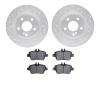 7502-63139 Drilled/Slotted Brake Rotors w/5000 Advanced Brake Pads Kit [Silver], 2014-2020 Multiple Makes/Models, Position: Rear - image 1