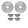 7502-63145 Drilled/Slotted Brake Rotors w/5000 Advanced Brake Pads Kit [Silver], Fits Select Mercedes-Benz, Position: Rear - image 1