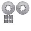 7502-63147 Drilled/Slotted Brake Rotors w/5000 Advanced Brake Pads Kit [Silver], 1979-1985 Mercedes-Benz, Position: Front - image 1