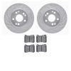 7502-63195 Drilled/Slotted Brake Rotors w/5000 Advanced Brake Pads Kit [Silver], 1986-1989 Mercedes-Benz, Position: Front - image 1