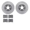 7502-63243 Drilled/Slotted Brake Rotors w/5000 Advanced Brake Pads Kit [Silver], 1990-1995 Mercedes-Benz, Position: Front - image 1