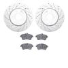7502-63395 Drilled/Slotted Brake Rotors w/5000 Advanced Brake Pads Kit [Silver], 2006-2011 Mercedes-Benz, Position: Front - image 1