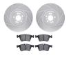 7502-63505 Drilled/Slotted Brake Rotors w/5000 Advanced Brake Pads Kit [Silver], 2007-2009 Mercedes-Benz, Position: Front - image 1