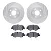 7502-63536 Drilled/Slotted Brake Rotors w/5000 Advanced Brake Pads Kit [Silver], Fits Select Mercedes-Benz, Position: Front - image 1