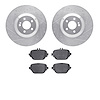 7502-63561 Drilled/Slotted Brake Rotors w/5000 Advanced Brake Pads Kit [Silver], Fits Select Mercedes-Benz, Position: Rear