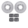7502-65002 Drilled/Slotted Brake Rotors w/5000 Advanced Brake Pads Kit [Silver], 1981-1987 GM, Position: Front - image 1