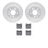 7502-65011 Drilled/Slotted Brake Rotors w/5000 Advanced Brake Pads Kit [Silver], 1997-2008 GM, Position: Rear - image 1