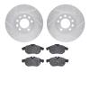 7502-65016 Drilled/Slotted Brake Rotors w/5000 Advanced Brake Pads Kit [Silver], 2003-2011 GM, Position: Front - image 1
