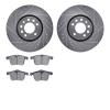 7502-65022 Drilled/Slotted Brake Rotors w/5000 Advanced Brake Pads Kit [Silver], 2003-2011 GM, Position: Front - image 1
