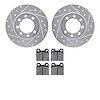 7502-65028 Drilled/Slotted Brake Rotors w/5000 Advanced Brake Pads Kit [Silver], 1969-1987 GM, Position: Rear - image 1