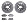 7502-65032 Drilled/Slotted Brake Rotors w/5000 Advanced Brake Pads Kit [Silver], Fits Select GM, Position: Rear - image 1