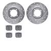 7502-67002 Drilled/Slotted Brake Rotors w/5000 Advanced Brake Pads Kit [Silver], 1974-1978 Infiniti/Nissan, Position: Front - image 1