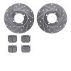 7502-67007 Drilled/Slotted Brake Rotors w/5000 Advanced Brake Pads Kit [Silver], 1980-1983 Infiniti/Nissan, Position: Front - image 1