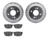 7502-67008 Drilled/Slotted Brake Rotors w/5000 Advanced Brake Pads Kit [Silver], 1982-1988 Infiniti/Nissan, Position: Rear - image 1