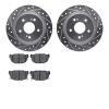 7502-67014 Drilled/Slotted Brake Rotors w/5000 Advanced Brake Pads Kit [Silver], 1984-1988 Infiniti/Nissan, Position: Rear - image 1