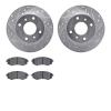 7502-67022 Drilled/Slotted Brake Rotors w/5000 Advanced Brake Pads Kit [Silver], 1997-2006 Infiniti/Nissan, Position: Front - image 1