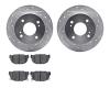 7502-67023 Drilled/Slotted Brake Rotors w/5000 Advanced Brake Pads Kit [Silver], 1989-1998 Infiniti/Nissan, Position: Rear - image 1