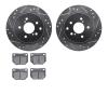 7502-67028 Drilled/Slotted Brake Rotors w/5000 Advanced Brake Pads Kit [Silver], 1989-1996 Infiniti/Nissan, Position: Rear - image 1