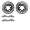 7502-67033 Drilled/Slotted Brake Rotors w/5000 Advanced Brake Pads Kit [Silver], 1991-2006 Infiniti/Nissan, Position: Rear - image 1