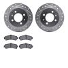 7502-67034 Drilled/Slotted Brake Rotors w/5000 Advanced Brake Pads Kit [Silver], 1995-2000 Infiniti/Nissan, Position: Rear - image 1