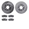 7502-67035 Drilled/Slotted Brake Rotors w/5000 Advanced Brake Pads Kit [Silver], 1993-2006 Infiniti/Nissan, Position: Front - image 1