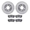 7502-67039 Drilled/Slotted Brake Rotors w/5000 Advanced Brake Pads Kit [Silver], 1995-2000 Infiniti/Nissan, Position: Front - image 1