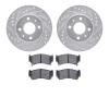 7502-67041 Drilled/Slotted Brake Rotors w/5000 Advanced Brake Pads Kit [Silver], 1995-1999 Infiniti/Nissan, Position: Front - image 1