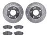 7502-67043 Drilled/Slotted Brake Rotors w/5000 Advanced Brake Pads Kit [Silver], 1997-1998 Infiniti/Nissan, Position: Front - image 1