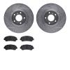 7502-67049 Drilled/Slotted Brake Rotors w/5000 Advanced Brake Pads Kit [Silver], Fits Select Infiniti/Nissan, Position: Front - image 1