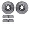 7502-67051 Drilled/Slotted Brake Rotors w/5000 Advanced Brake Pads Kit [Silver], 2004-2006 Infiniti/Nissan, Position: Front - image 1