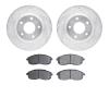 7502-67063 Drilled/Slotted Brake Rotors w/5000 Advanced Brake Pads Kit [Silver], 2013-2019 Infiniti/Nissan, Position: Front - image 1