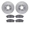 7502-67072 Drilled/Slotted Brake Rotors w/5000 Advanced Brake Pads Kit [Silver], 2004-2017 Infiniti/Nissan, Position: Front - image 1