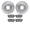 7502-67085 Drilled/Slotted Brake Rotors w/5000 Advanced Brake Pads Kit [Silver], 1995-2006 Infiniti/Nissan, Position: Front - image 1