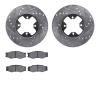 7502-67088 Drilled/Slotted Brake Rotors w/5000 Advanced Brake Pads Kit [Silver], 1984-1985 Infiniti/Nissan, Position: Front - image 1