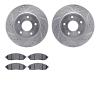 7502-67095 Drilled/Slotted Brake Rotors w/5000 Advanced Brake Pads Kit [Silver], 2011-2021 Multiple Makes/Models, Position: Fron - image 1