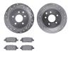 7502-67098 Drilled/Slotted Brake Rotors w/5000 Advanced Brake Pads Kit [Silver], Fits Select Multiple Makes/Models, Position: Re - image 1